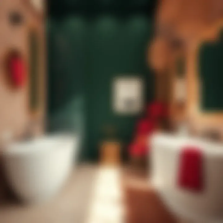 Vibrant bathroom featuring bold color accents