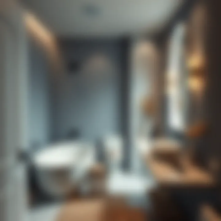 Calming bathroom atmosphere with cool tones