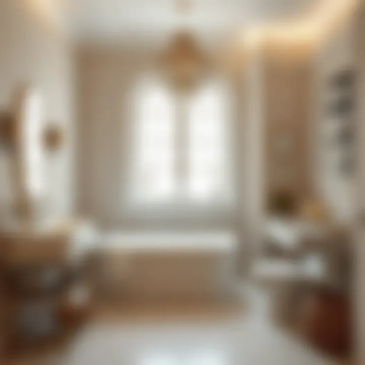 Elegant neutral bathroom with soft lighting