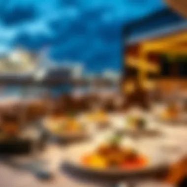 Culinary Excellence at Sea Exquisite dining setup on a luxury cruise with gourmet dishes