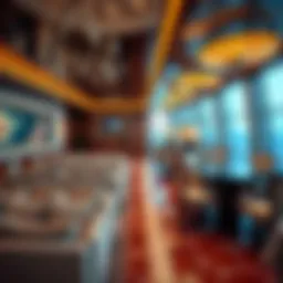 Opulent cruise ship interior showcasing luxury amenities