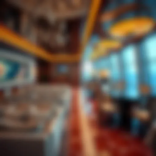 Opulent cruise ship interior showcasing luxury amenities