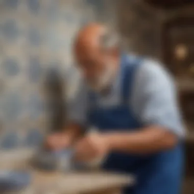 Artisan carefully crafting azulejos, reflecting traditional tile-making techniques passed down through generations