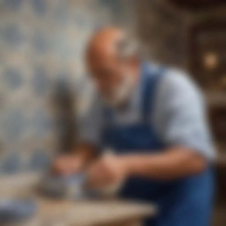 Artisan carefully crafting azulejos, reflecting traditional tile-making techniques passed down through generations