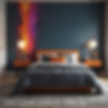 Daring Accents for Vibrant Energy Bold accent wall in a contemporary bedroom