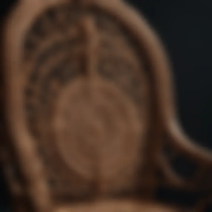 Close-up of the intricate weaving details of the Wicker Queen Chair