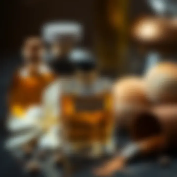 The Essence of High-End Fragrances A close-up of rare perfume ingredients like jasmine and sandalwood