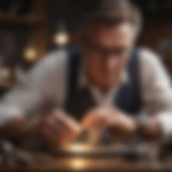 A close-up of a skilled artisan working on a luxury watch.