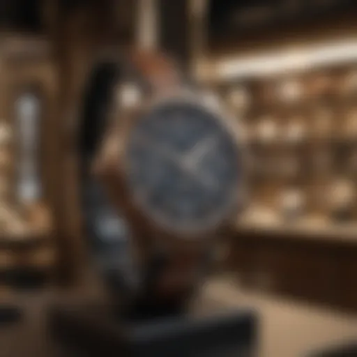 A stunning display of luxury timepieces in a high-end boutique.