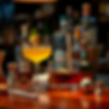 Essential Tools for Crafting Rum Cocktails Cocktail bar tools arranged for crafting drinks