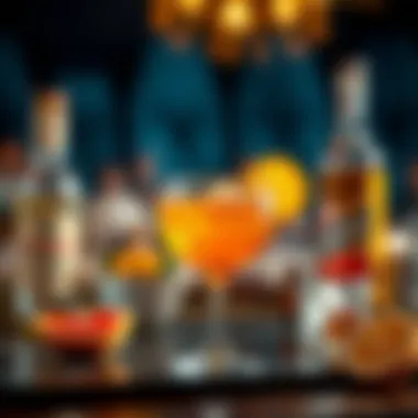 A Stunning Presentation of a Rum Cocktail Elegant rum cocktail garnished with citrus