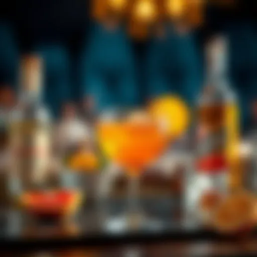 A Stunning Presentation of a Rum Cocktail Elegant rum cocktail garnished with citrus