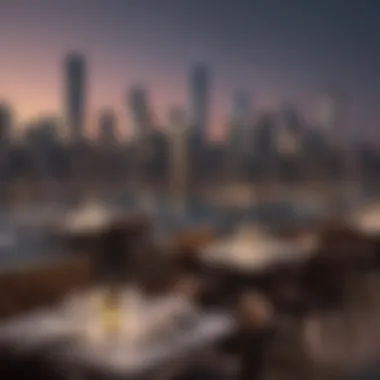 A Stunning City Skyline and Dining Stunning city skyline with upscale dining options