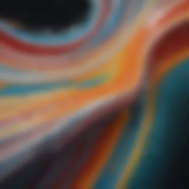 Abstract painting with fluid brushstrokes