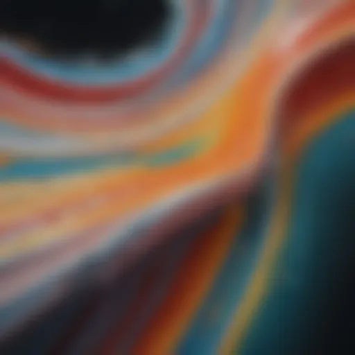 Abstract painting with fluid brushstrokes