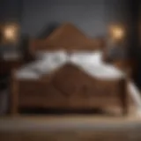 Classic wooden bed frame with ornate carvings