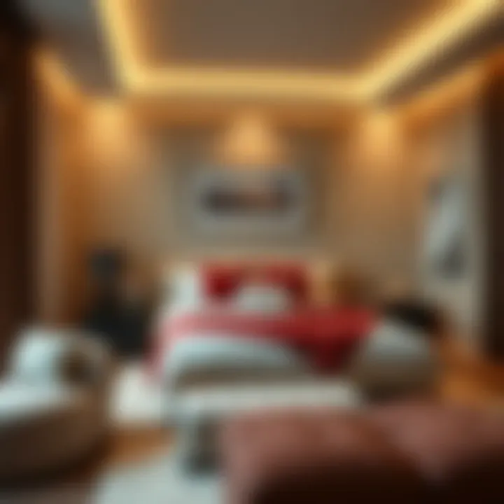 Cozy Layers and Ambient Lighting in Bedroom Spaces Cozy master bedroom with layered textures and ambient lighting