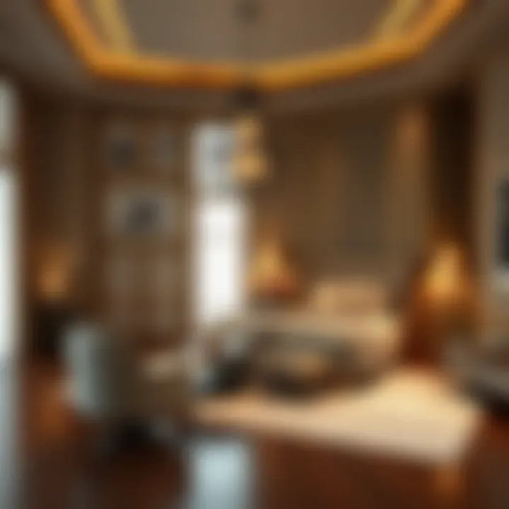 Luxury and Functionality in Master Bedroom Arrangements Luxurious bedroom showcasing elegant furniture arrangements and decor