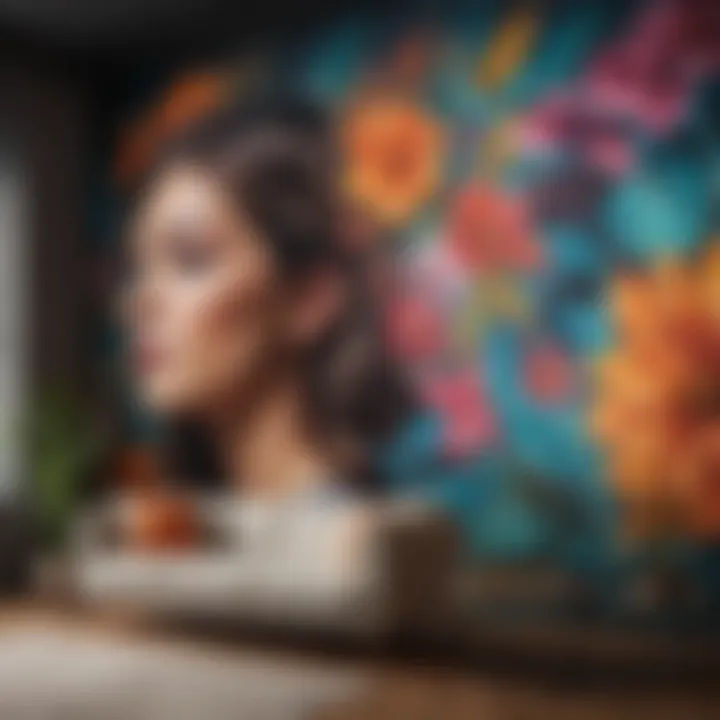 Contemporary mural adding vibrancy to a space