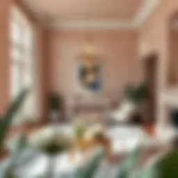 Elegant interior featuring Valspar Pale Bloom paint