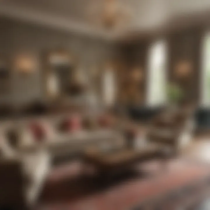 Elegant living space enhanced with Schumacher wallpaper