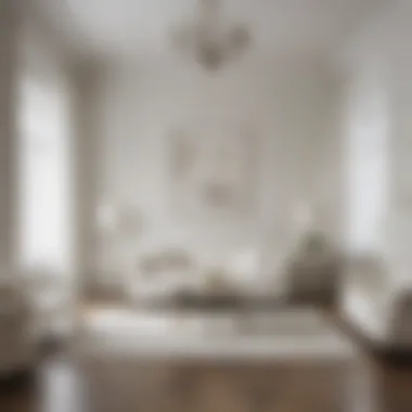 Elegant room showcasing various shades of white paint on the walls