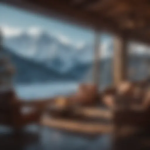 Luxurious winter resort with stunning mountain views