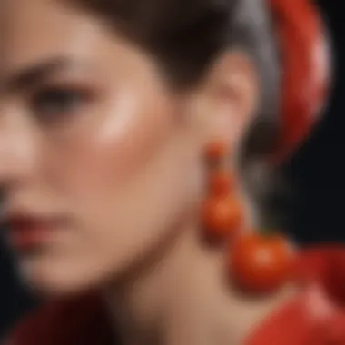 Exquisite craftsmanship of huge tomato earrings