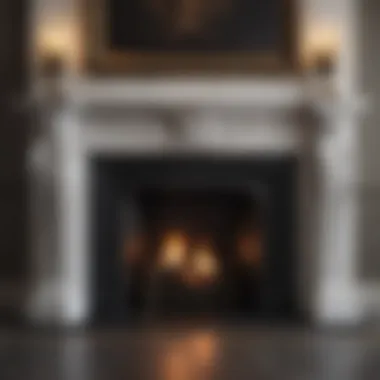 Luxurious fireplace with a marble surround and intricate carvings