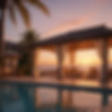 Extravagant Poolside Cabanas at Sunset