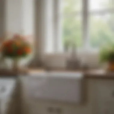 Farmhouse Sink with Floral Arrangement