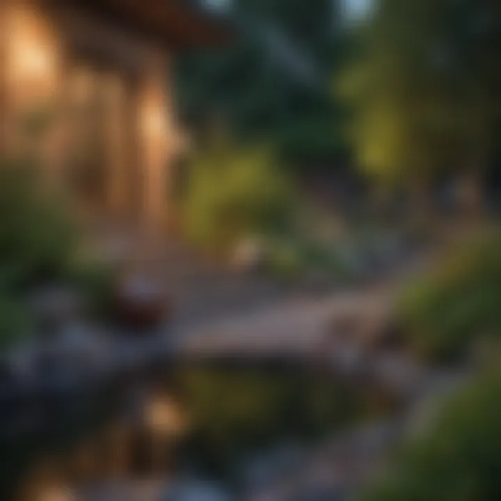 Sustainable landscaping incorporating native plants and eco-friendly materials.