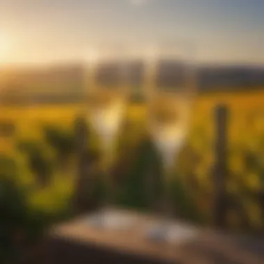 Golden Hour at the Champagne Vineyards Champagne Vineyards Bathed in Golden Sunset