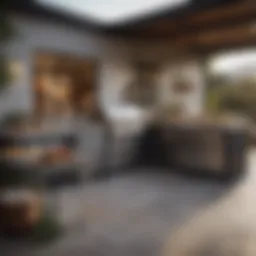 Elegant outdoor kitchen setup showcasing Fisher & Paykel appliances