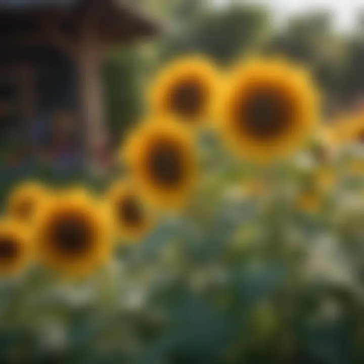 Vibrant Sunflowers in a Garden