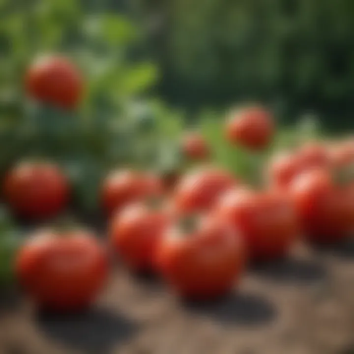 Freshly Harvested Tomatoes in Summer Garden