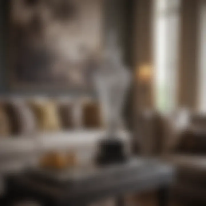 Chic decorative accents adding charm to the front sitting room