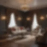 Luxurious front sitting room with elegant furniture arrangement