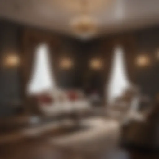 Luxurious front sitting room with elegant furniture arrangement