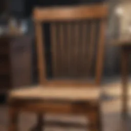 Vintage wooden chair undergoing restoration