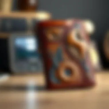 A beautifully crafted leather wallet showcasing intricate designs