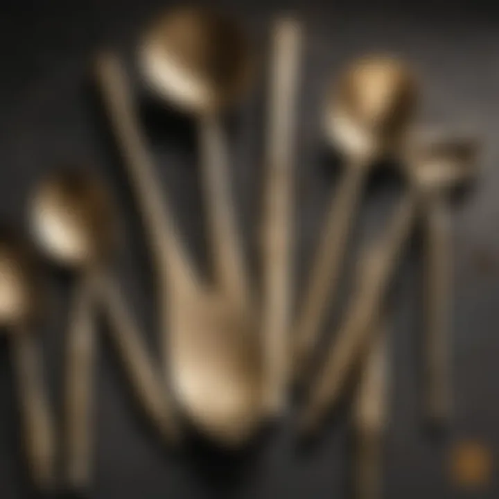 Brass utensils gleaming after polishing