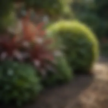 Ornamental Plants Enhancing Landscape Design Close-up of ornamental plants in a landscape design