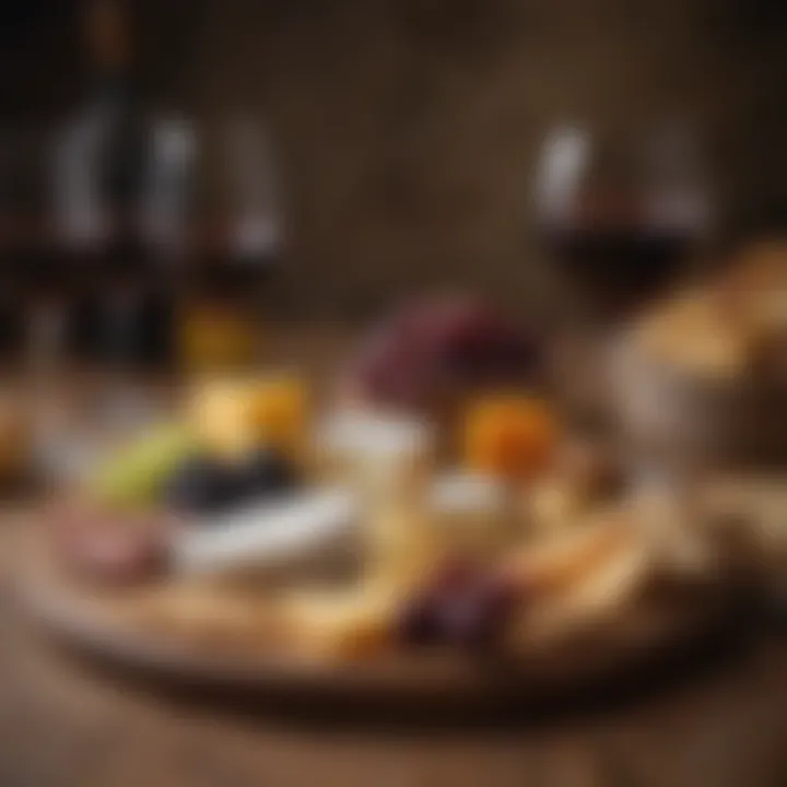 Gourmet Cheese Platter Paired with Fine Wines