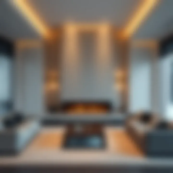 Minimalist Fireplace in a Spacious Great Room A spacious great room that integrates a minimalist fireplace design