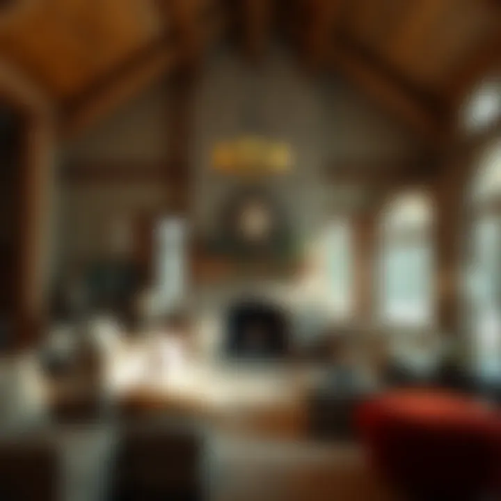 Rustic Great Room with Stone Fireplace A rustic great room showcasing a stone fireplace as a focal point