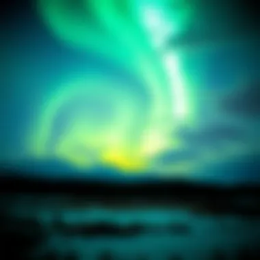 The Majestic Northern Lights Stunning view of the Northern Lights over a serene landscape