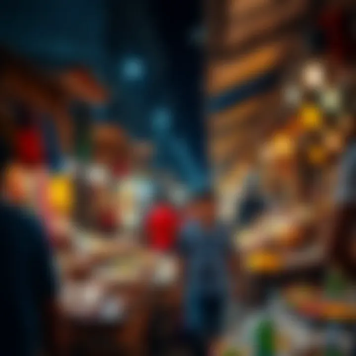 Cultural Vibrancy in Local Markets A vibrant street market showcasing local culture and crafts