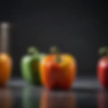 colorful bell peppers thriving in indoor setting