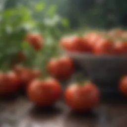 luscious ripe tomatoes in indoor garden